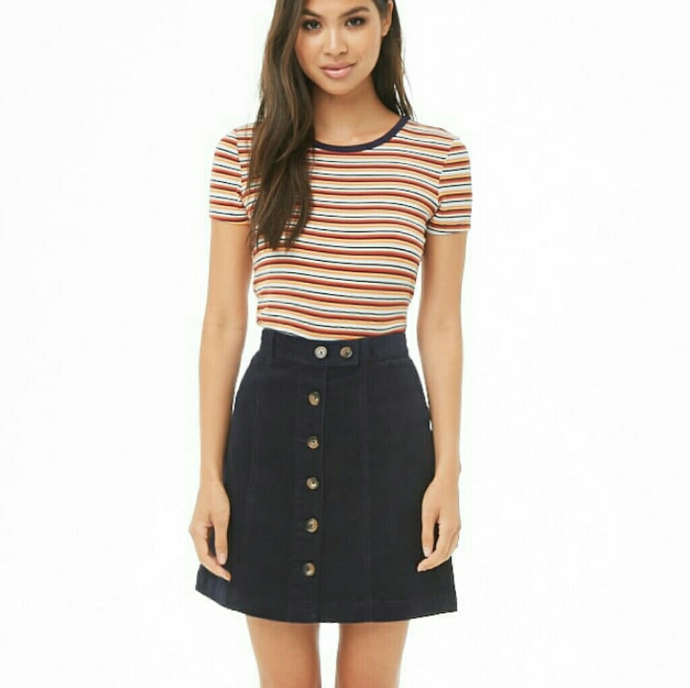 NWT Corduroy Button Front Skirt